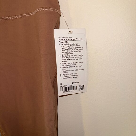Lululemon Align Cropped Legging 23" Roasted Brown Size 6 - Picture 2 of 3